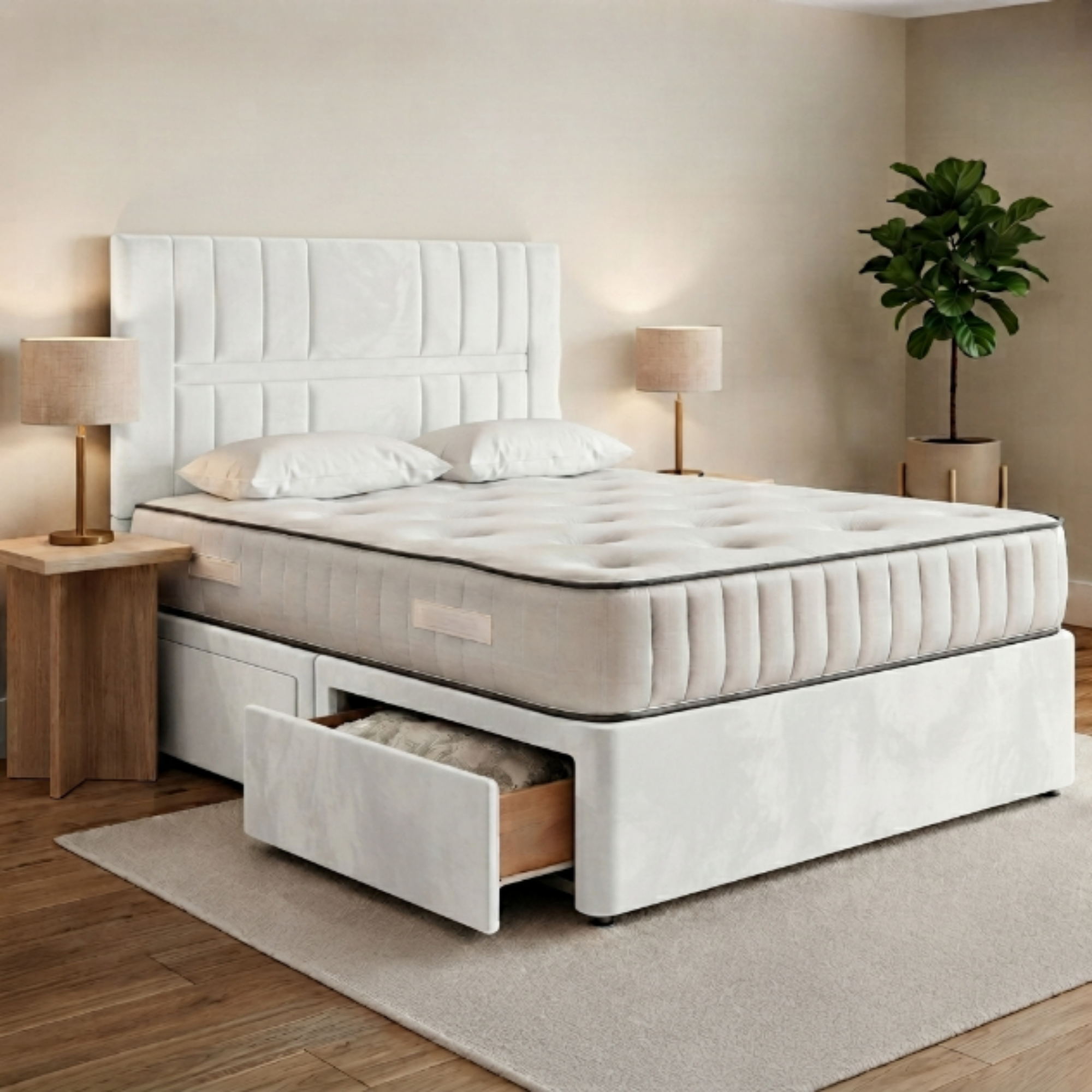Geometric Panel Divan Bed