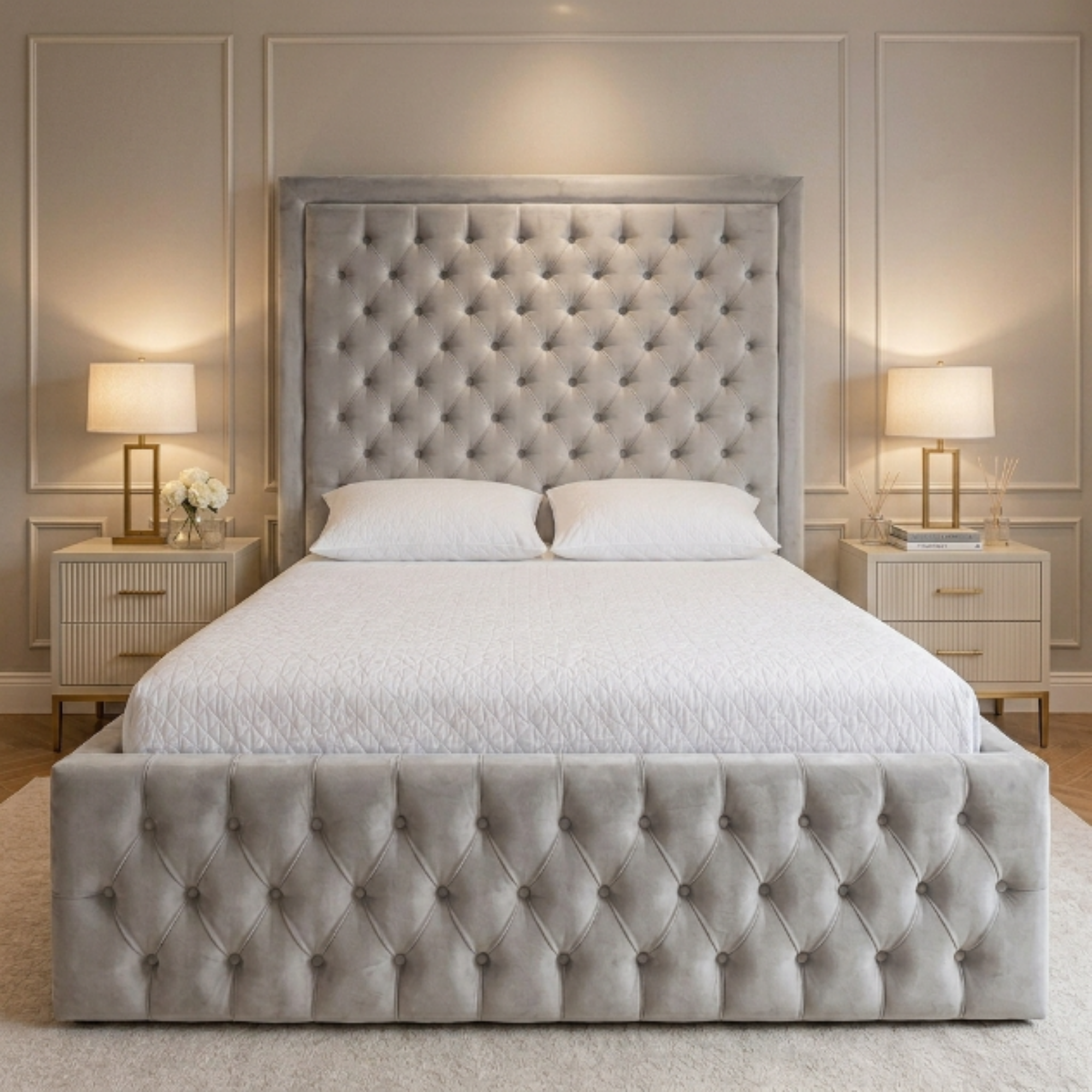 Chesterfield Tall Headboard Bed