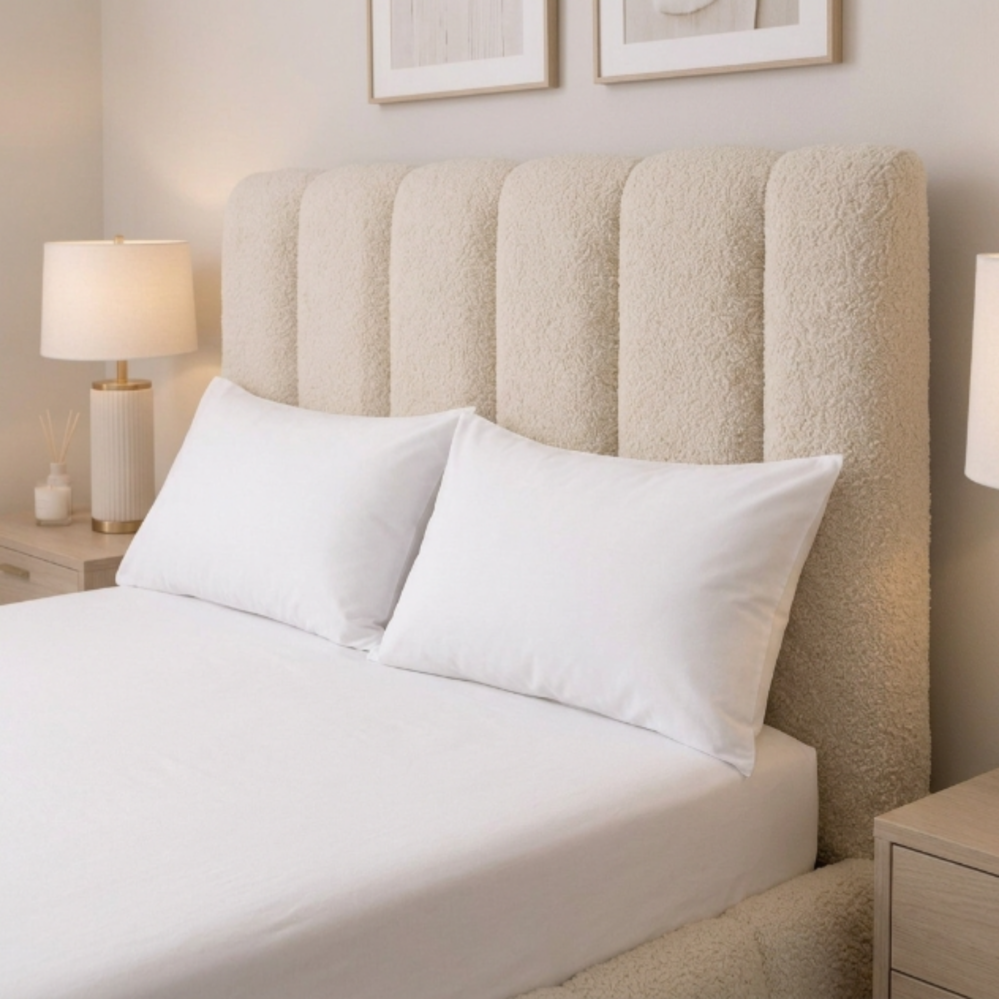Channel Panel Teddy Bouclé Bed