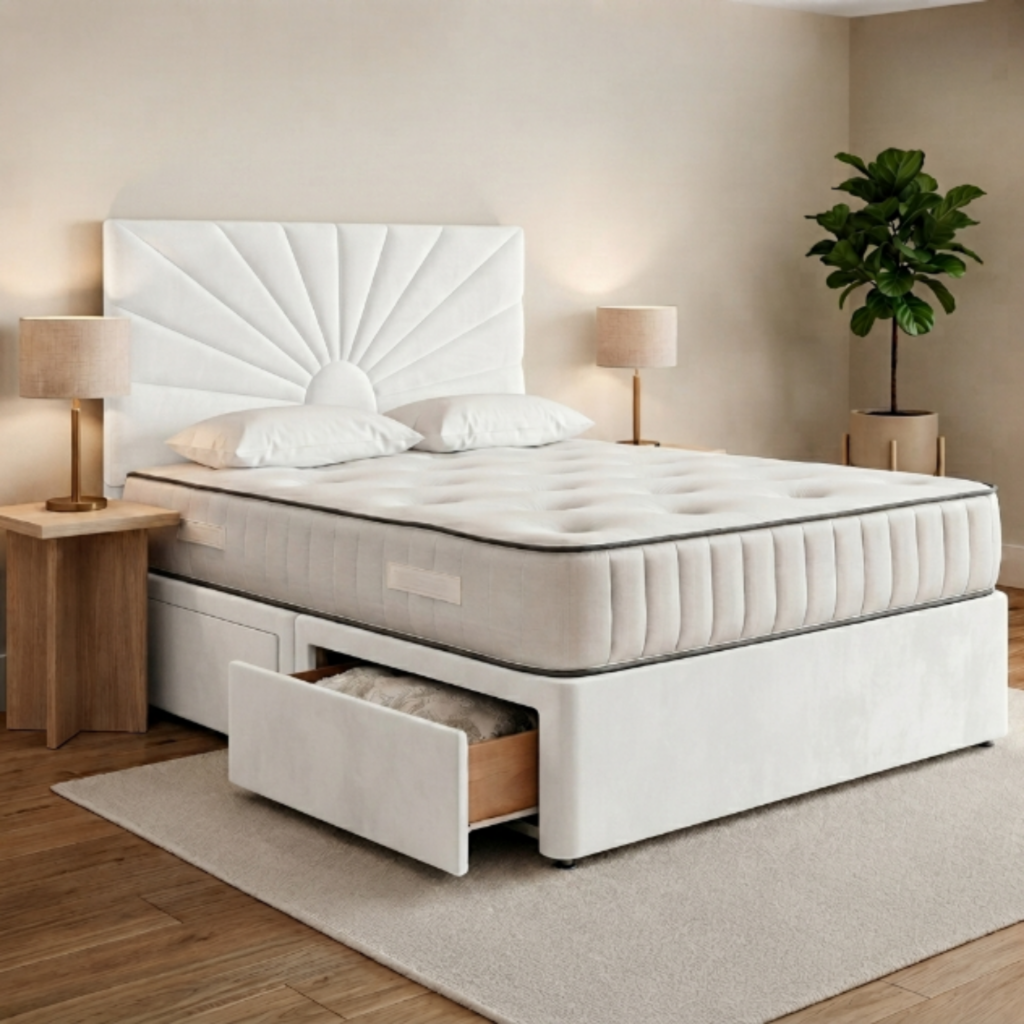 Sunburst Panel Divan Bed
