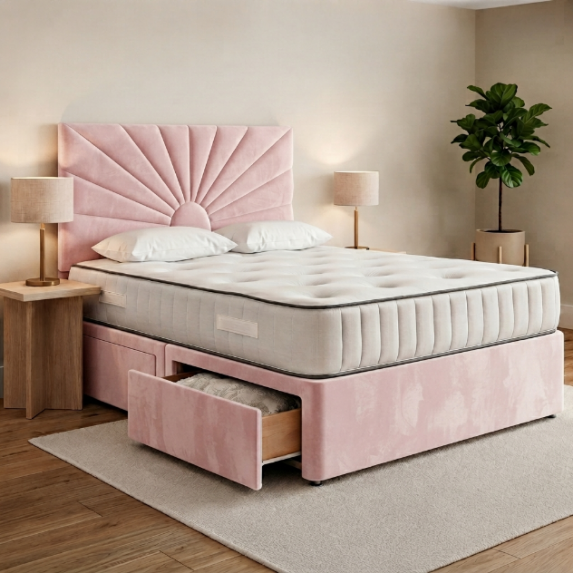 Sunburst Panel Divan Bed