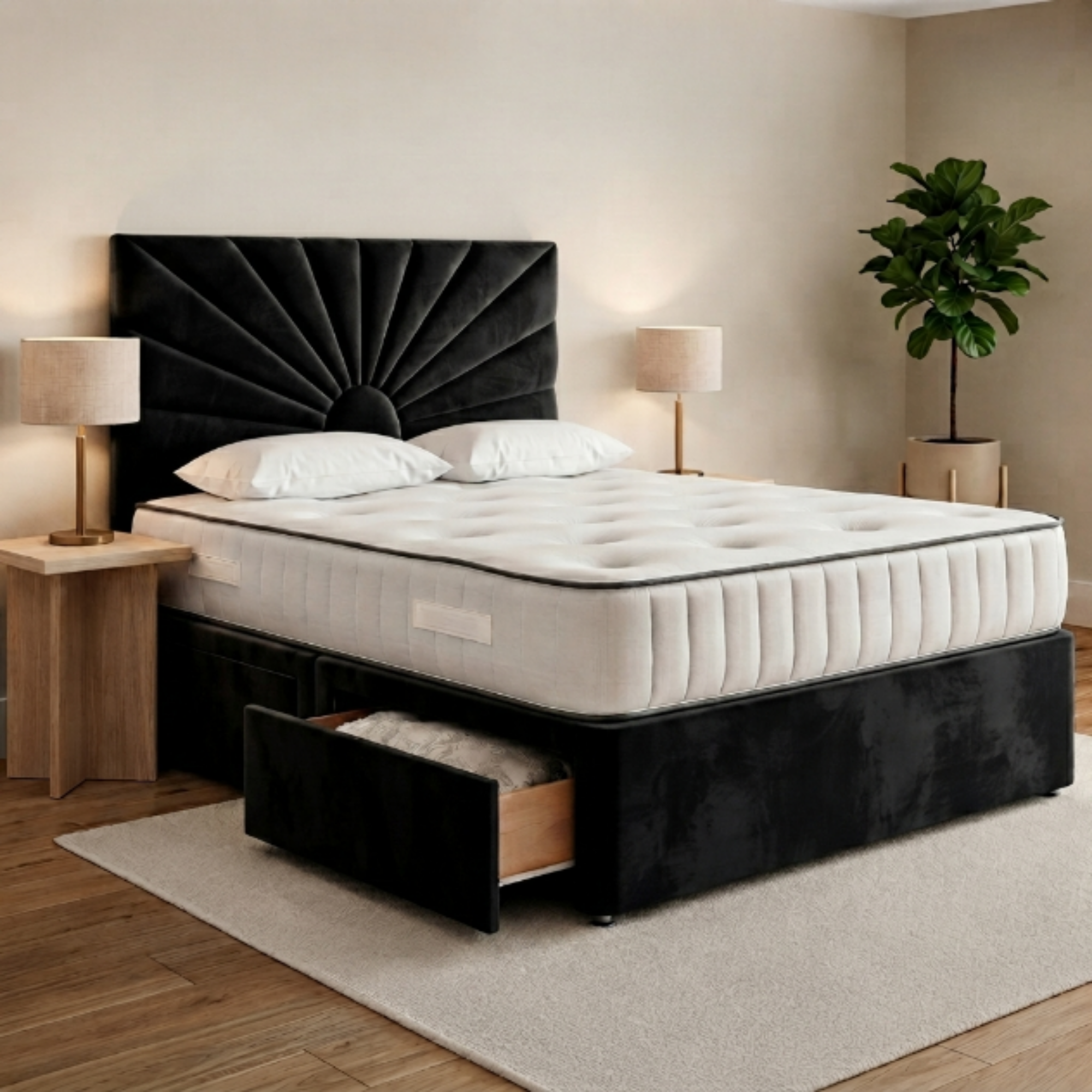 Sunburst Panel Divan Bed