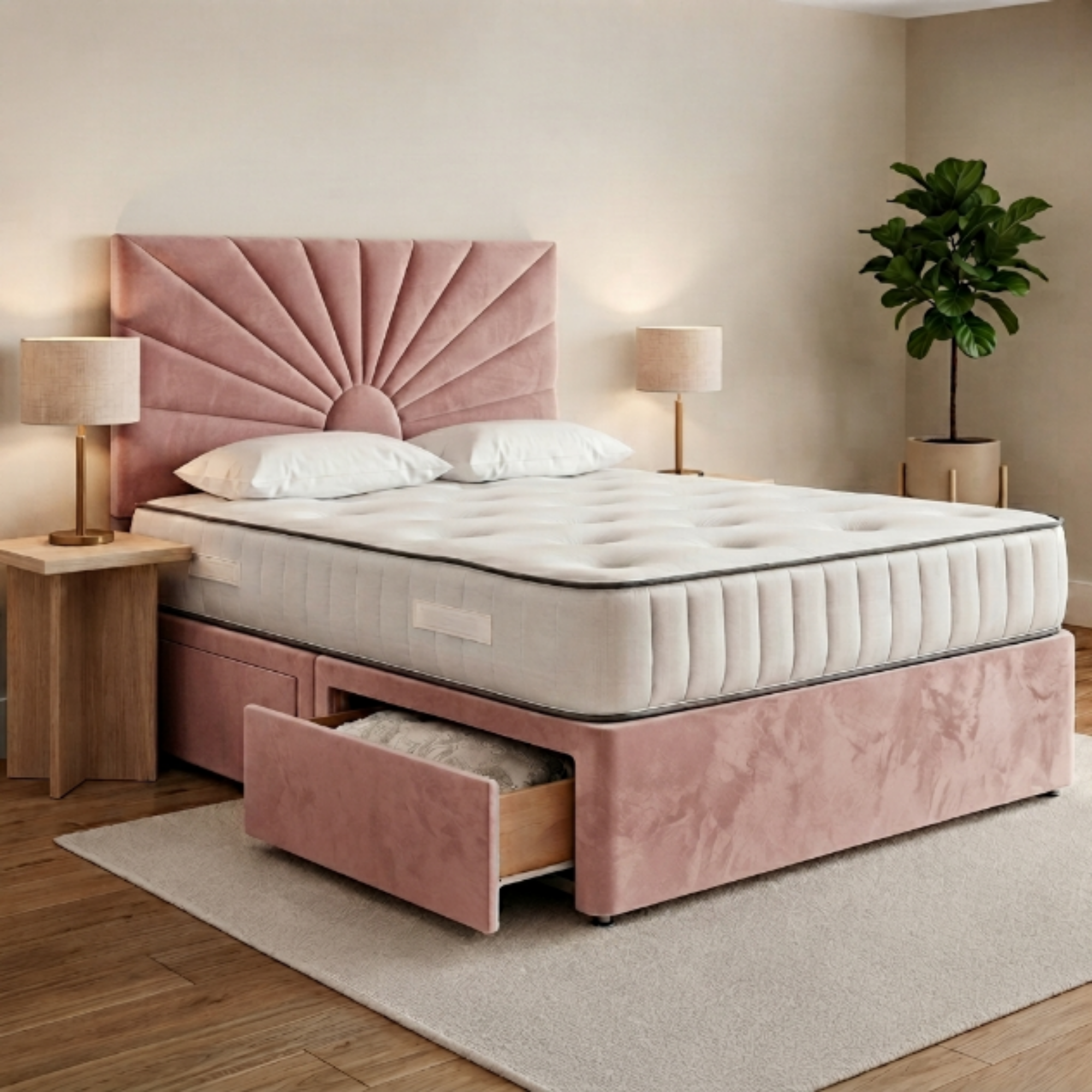 Sunburst Panel Divan Bed