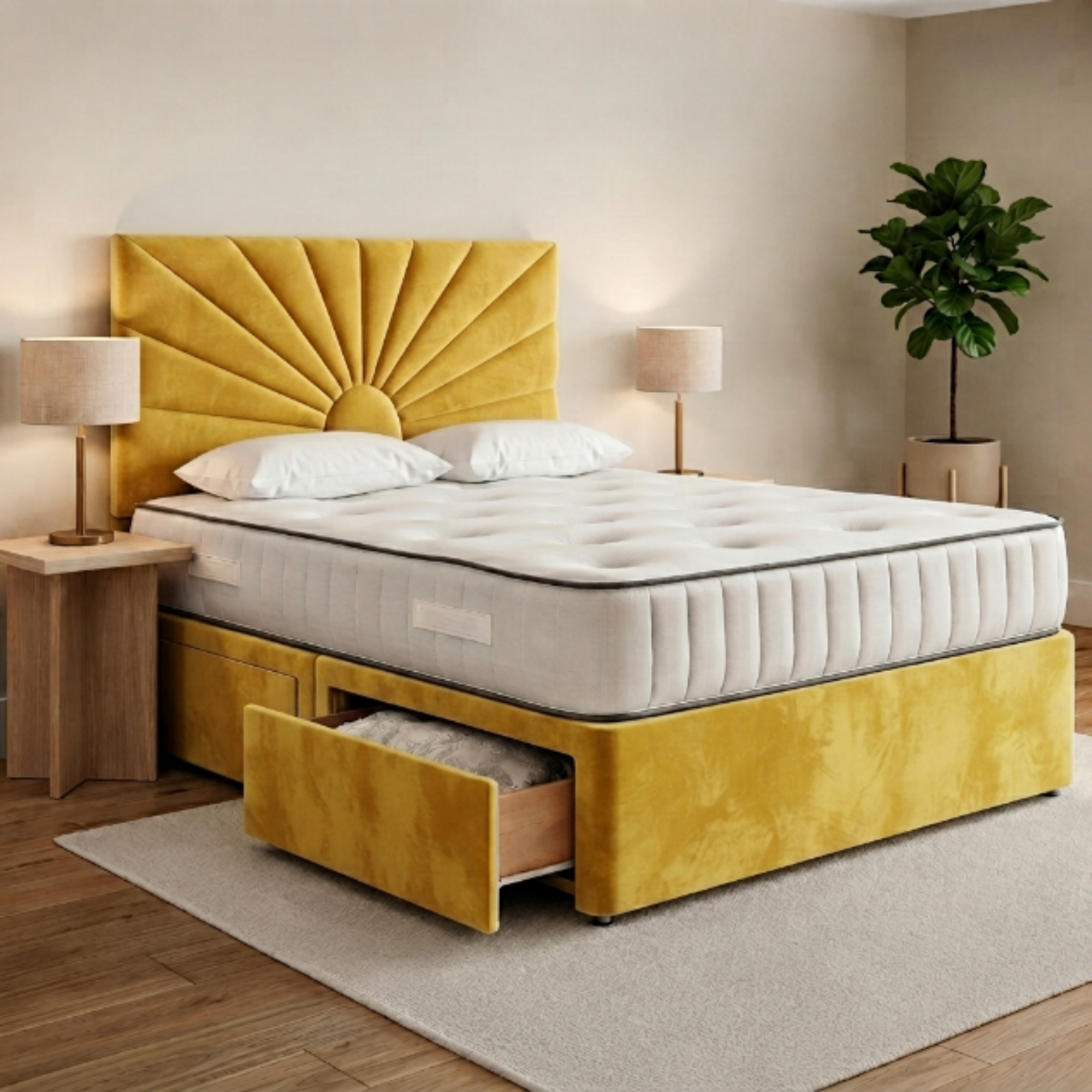 Sunburst Panel Divan Bed