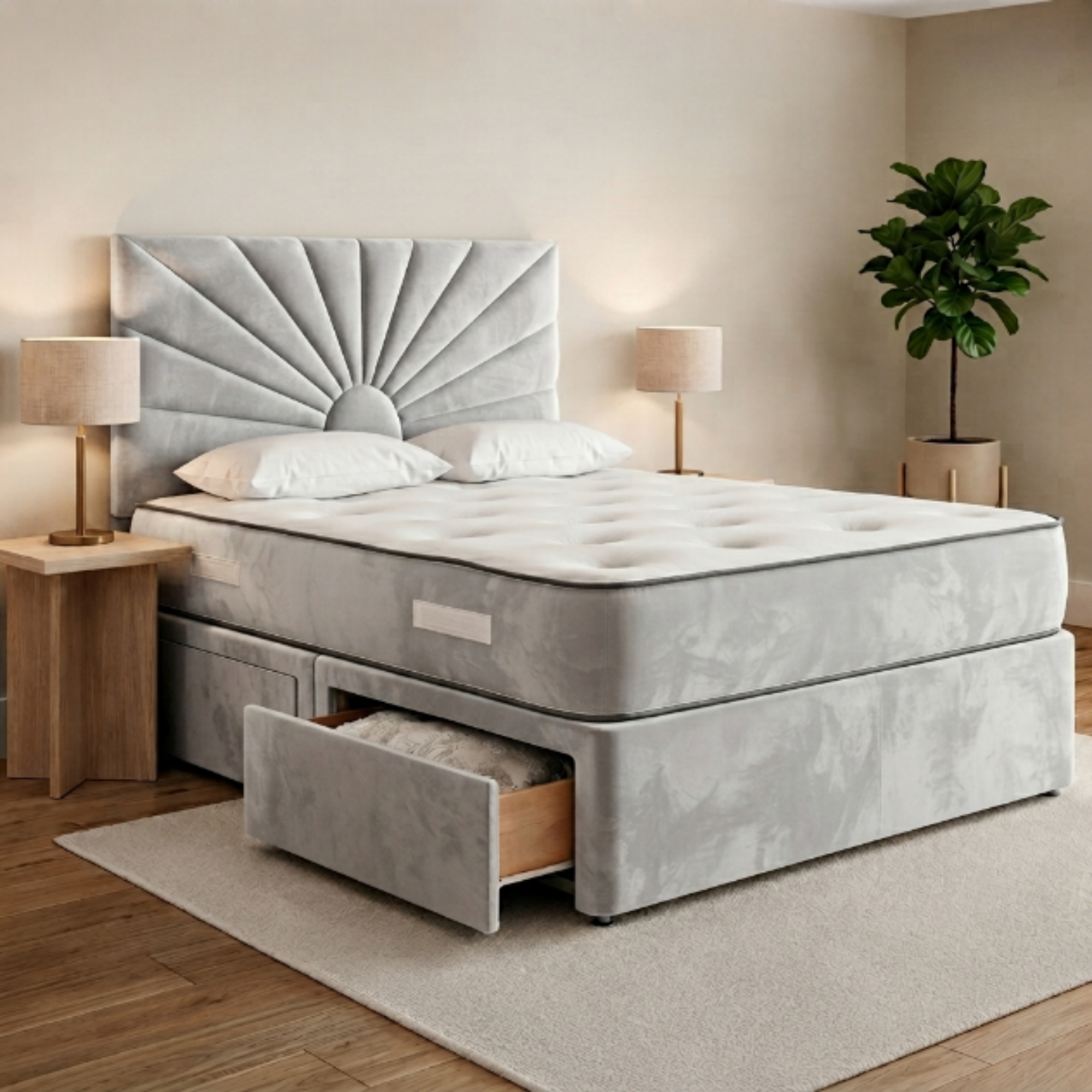 Sunburst Panel Divan Bed