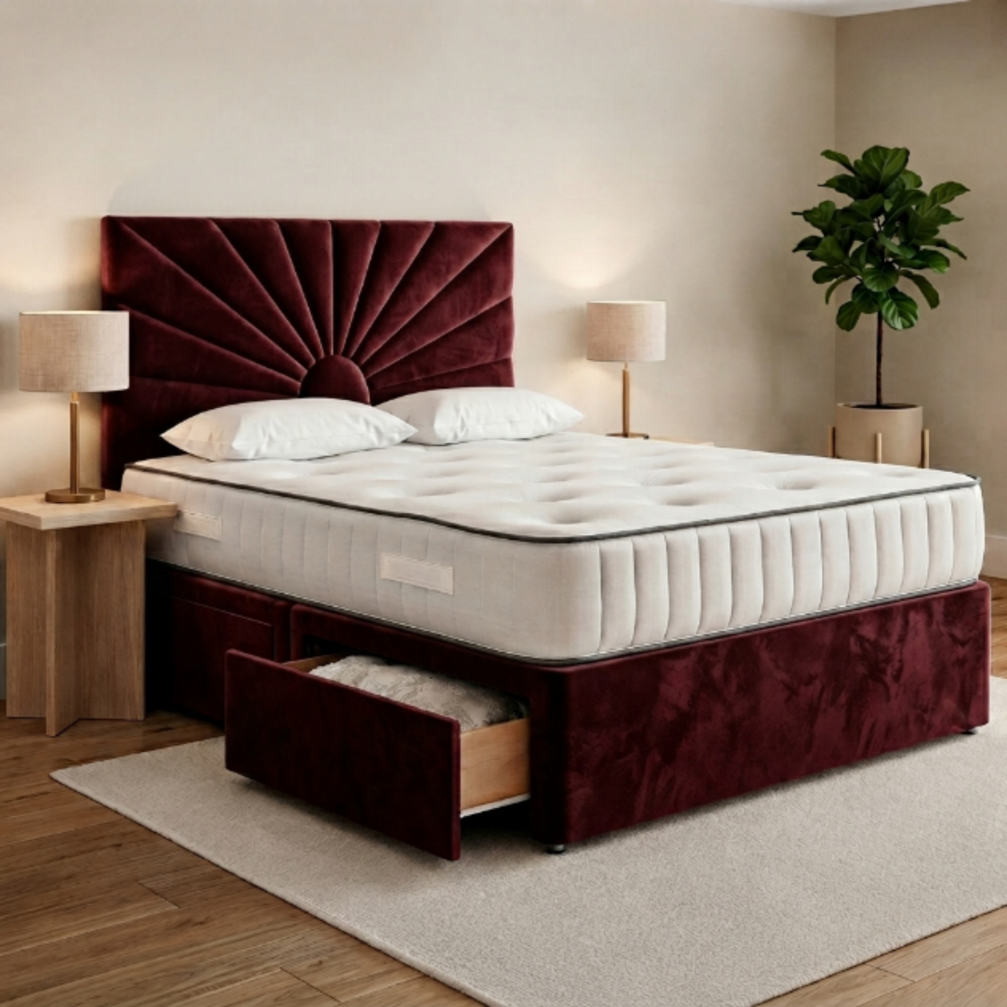 Sunburst Panel Divan Bed