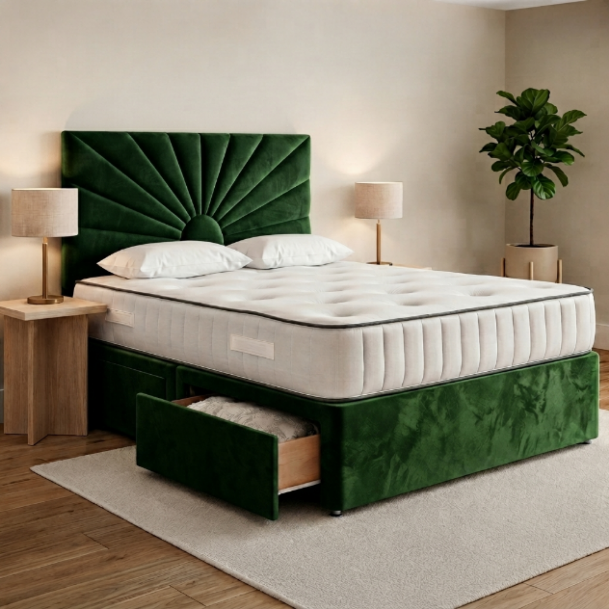 Sunburst Panel Divan Bed