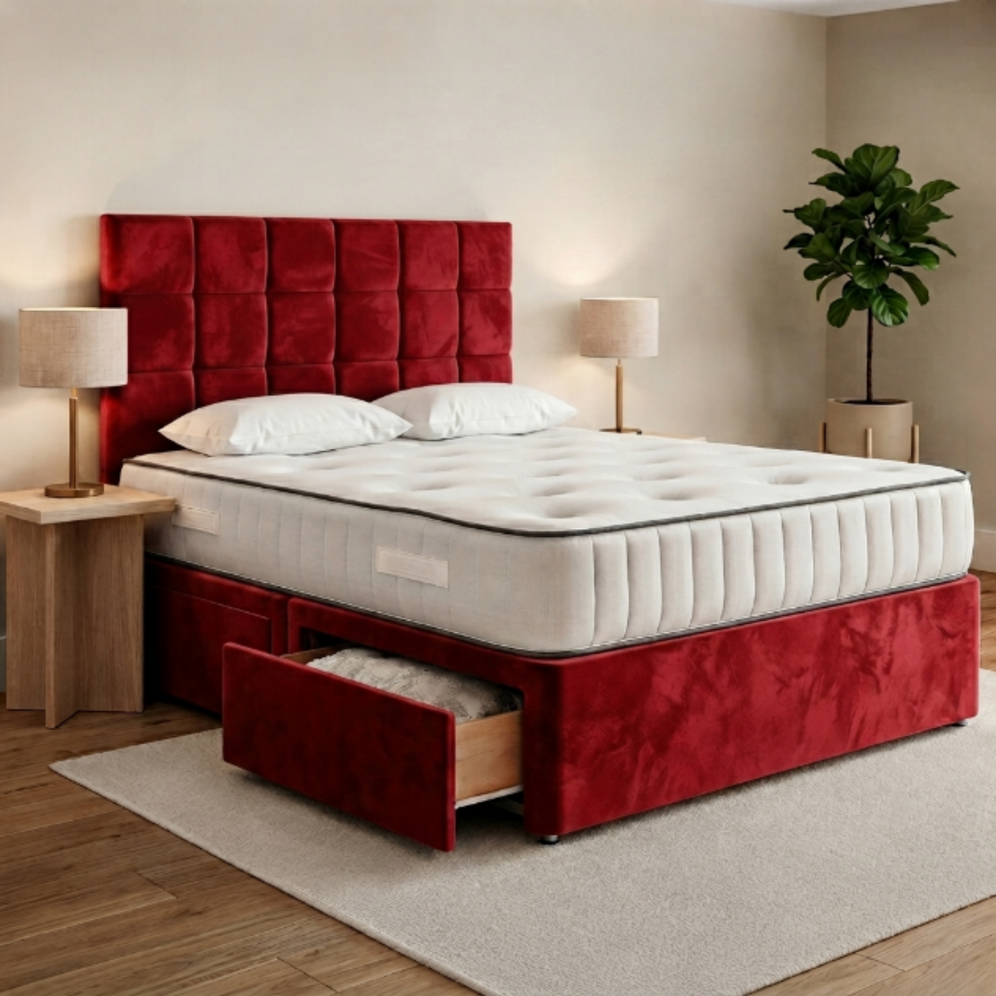 Square Panel Divan Bed