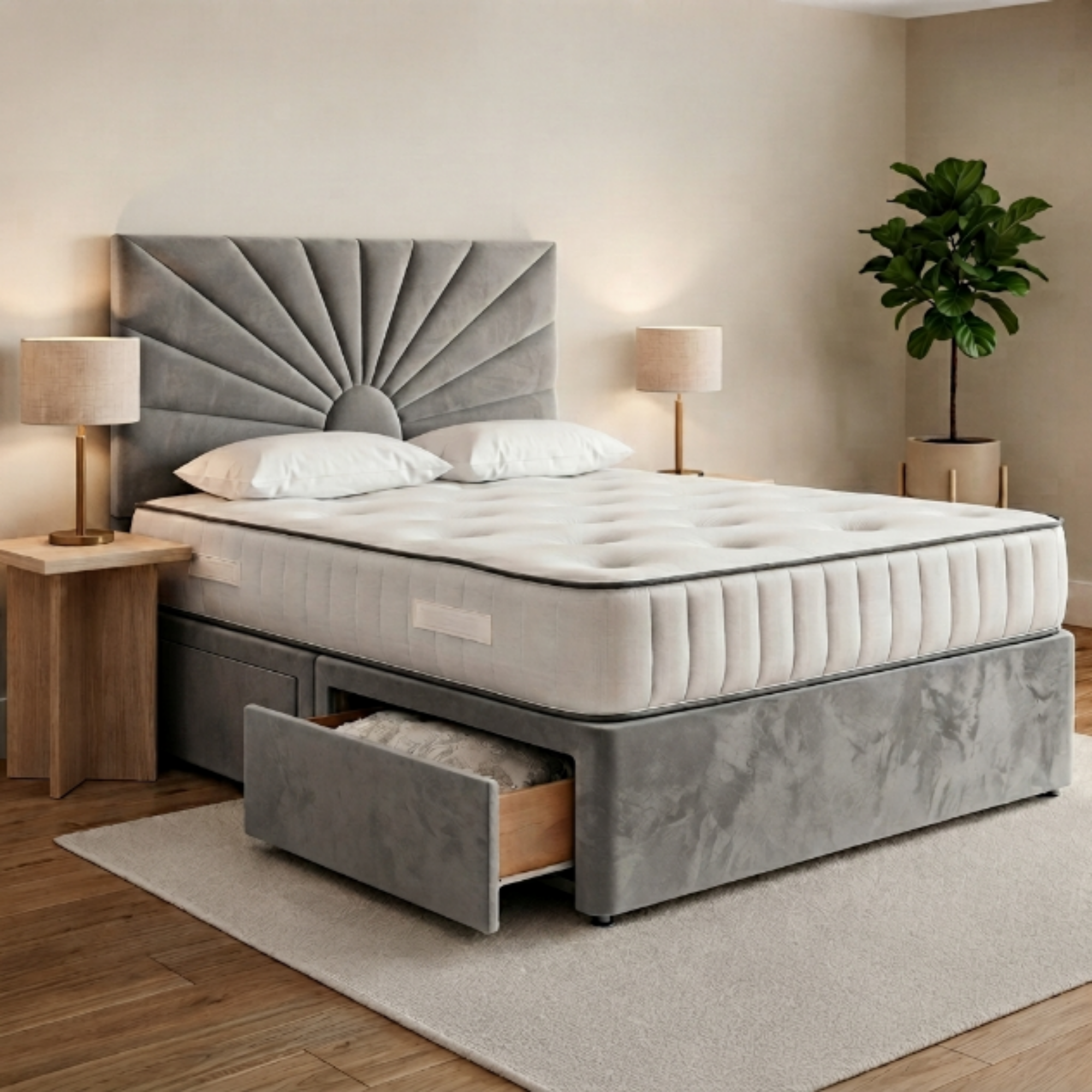 Sunburst Panel Divan Bed