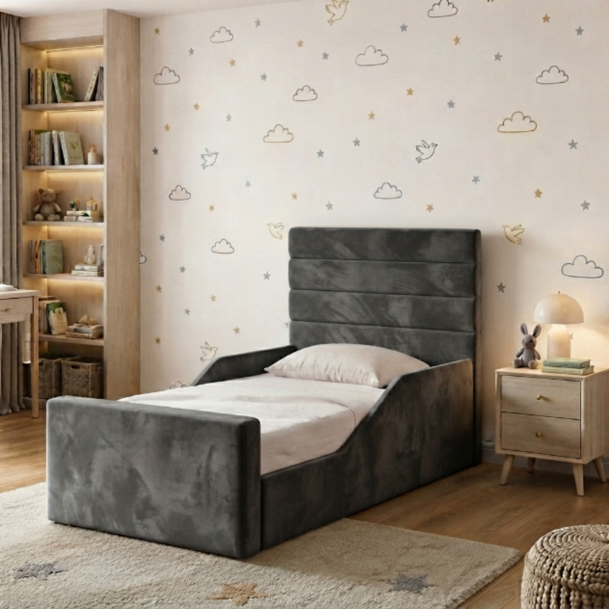 Horizontal Panel Ottoman Kids Bed