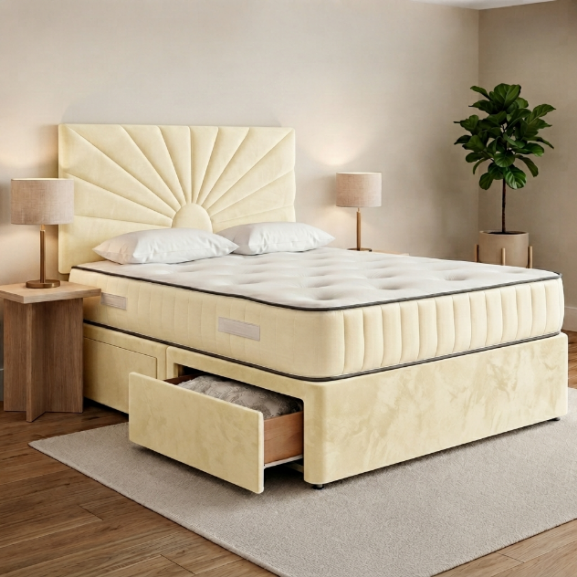 Sunburst Panel Divan Bed