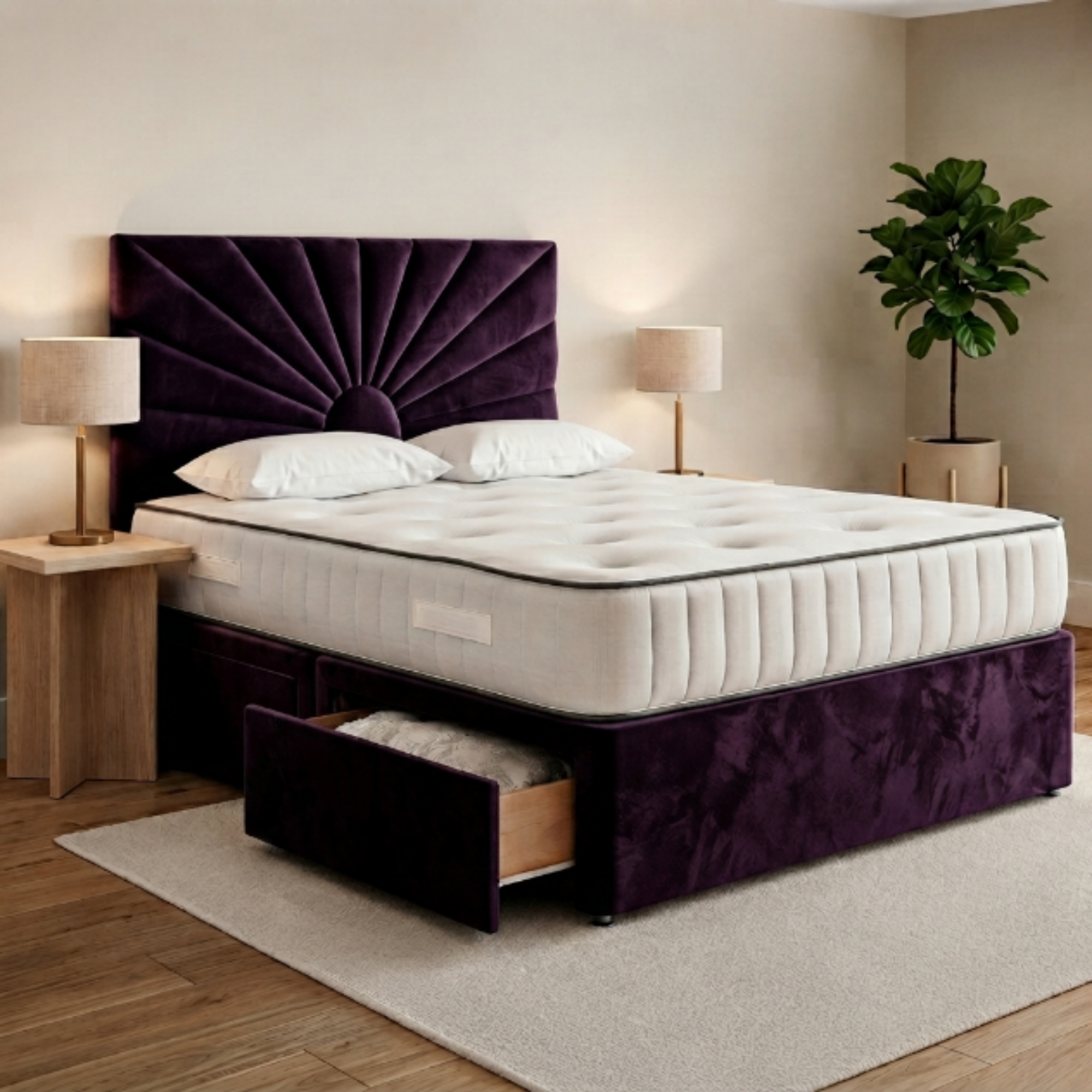 Sunburst Panel Divan Bed