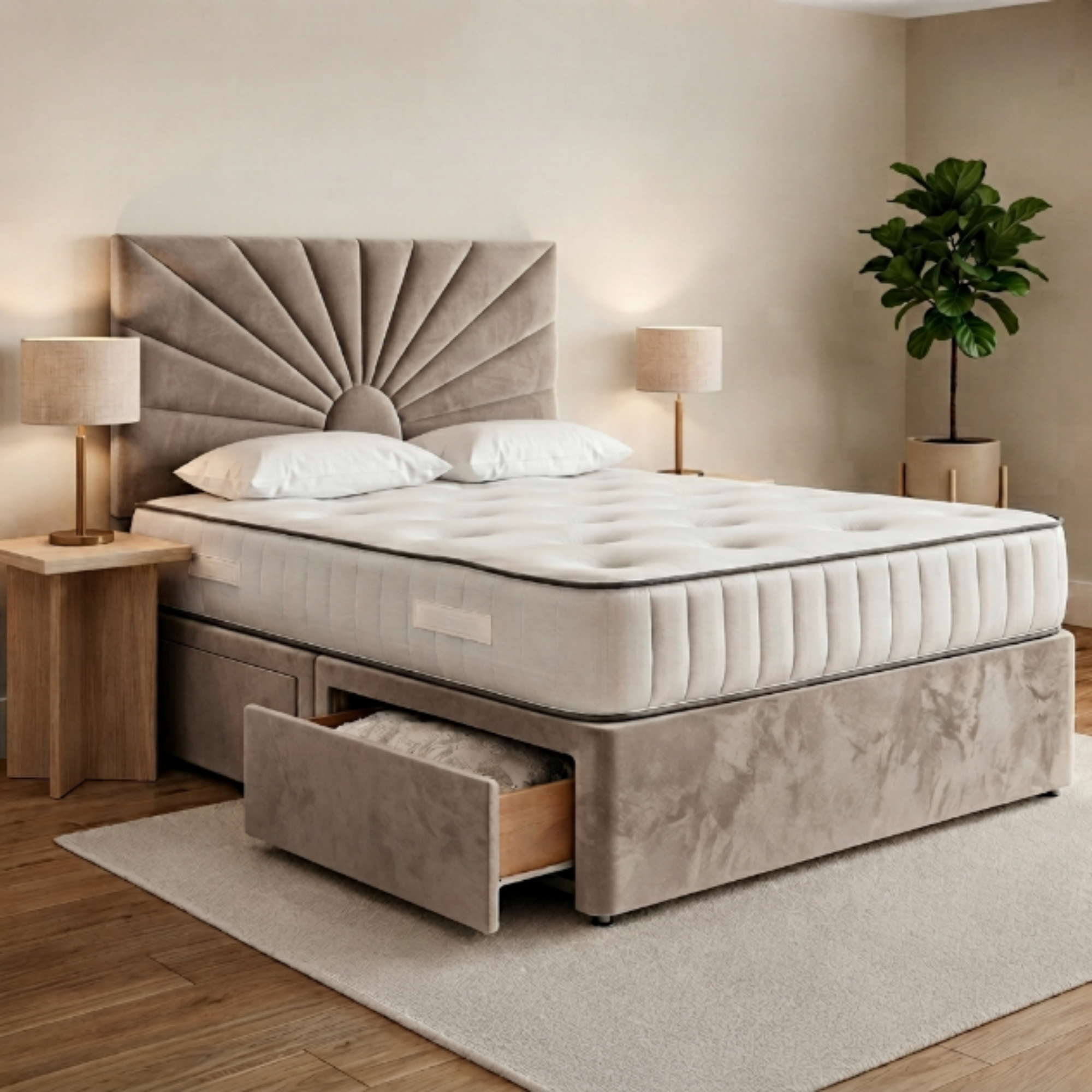 Sunburst Panel Divan Bed