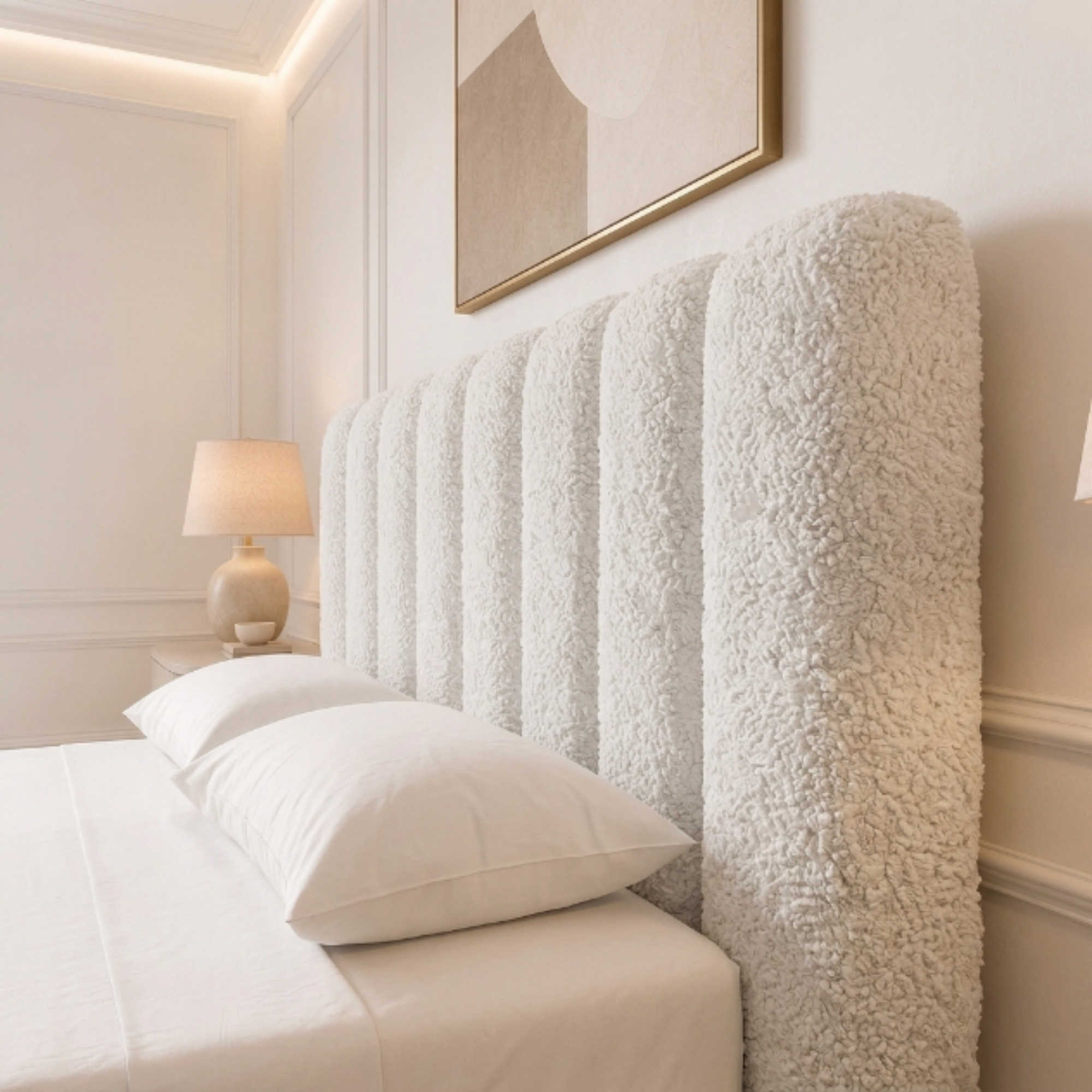 Vertical Line Teddy Bouclé Bed