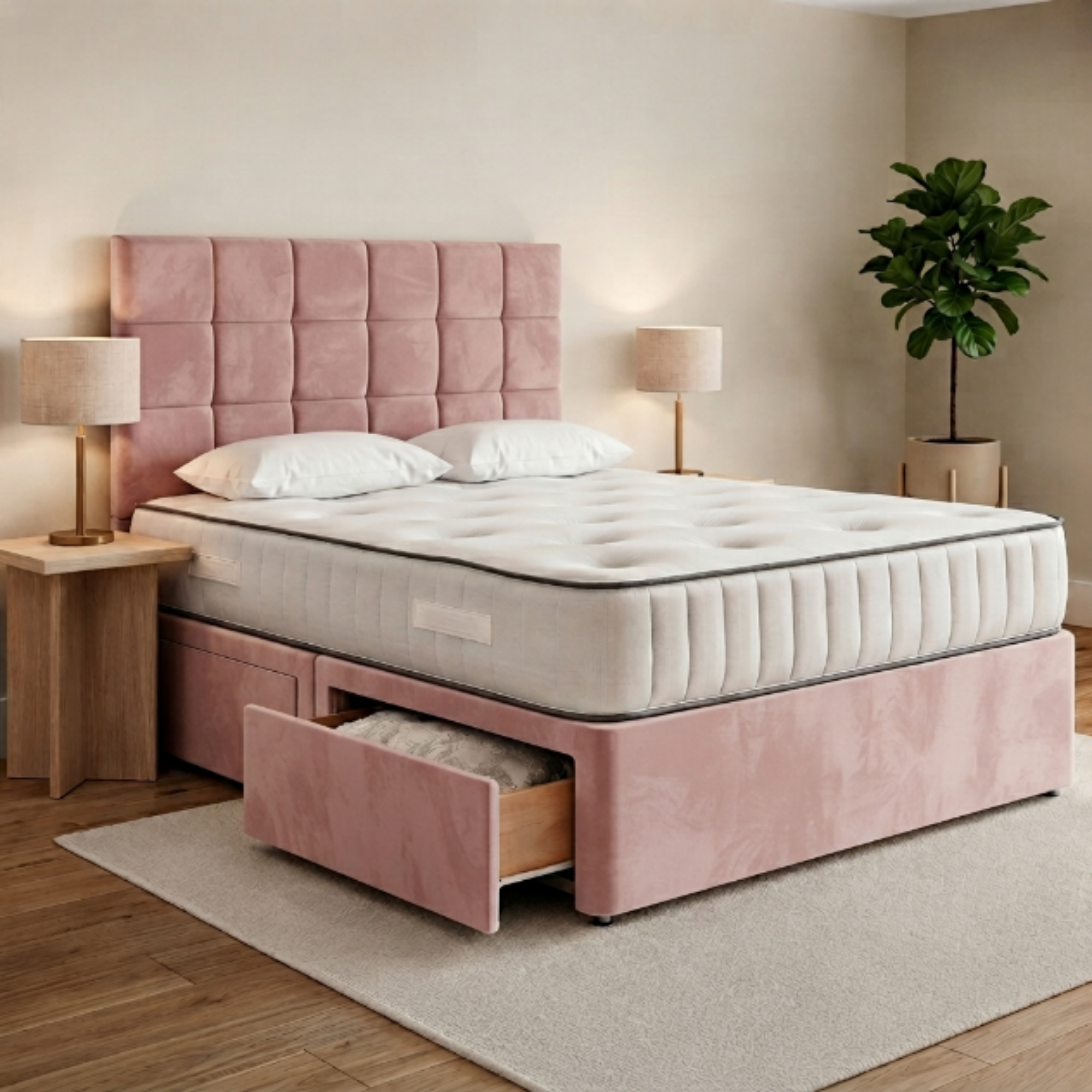 Square Panel Divan Bed