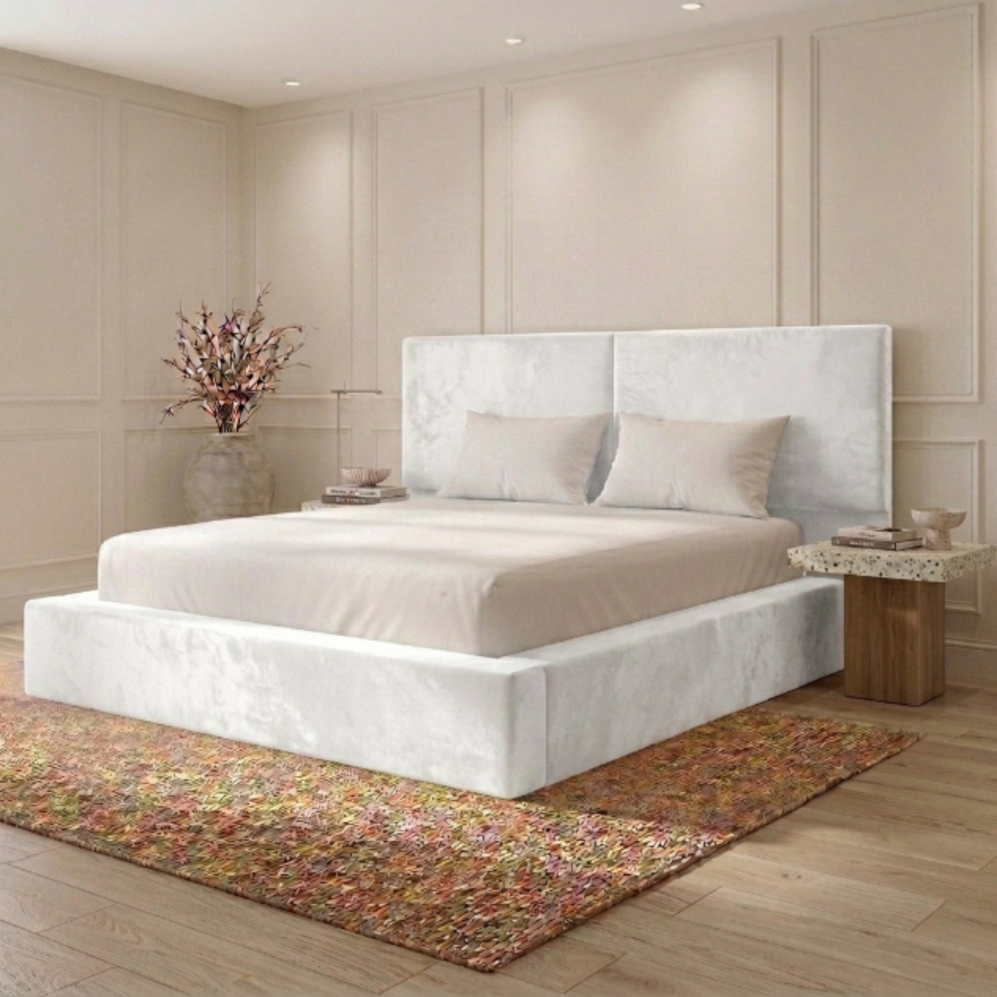 Low Double-Paneled Bed