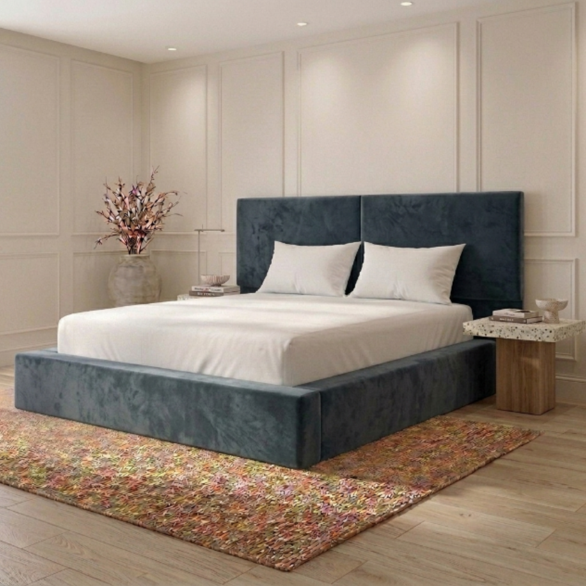 Low Double-Paneled Bed