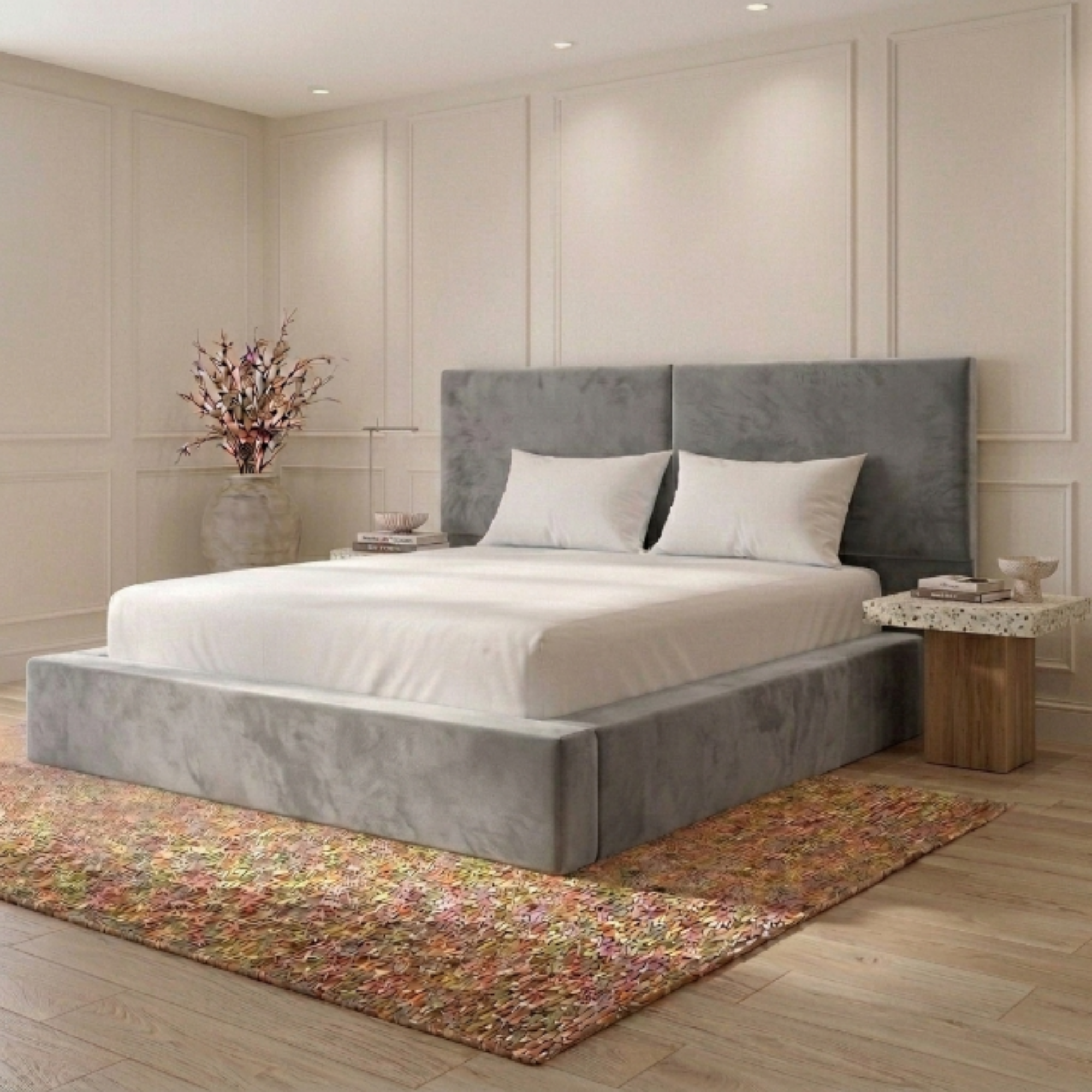 Low Double-Paneled Bed