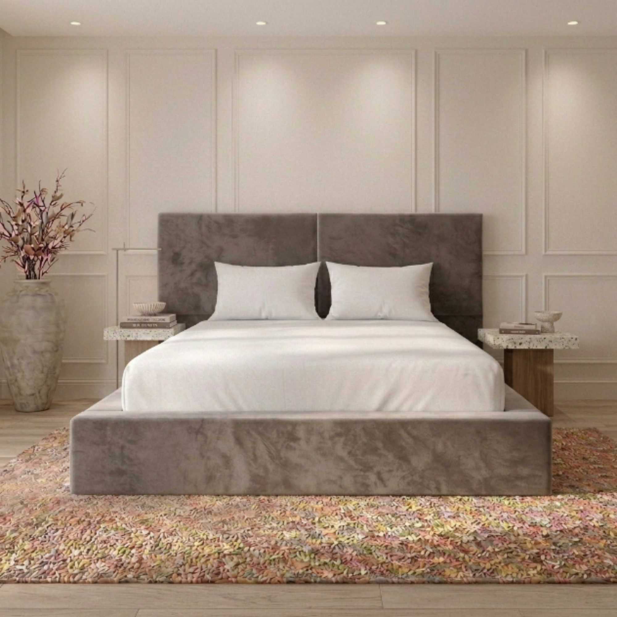 Low Double-Paneled Bed