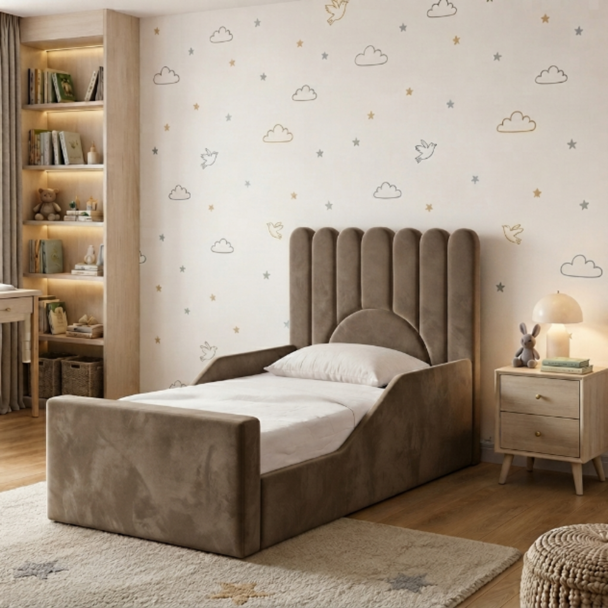 Sunburst Scalloped Ottoman Kids Bed