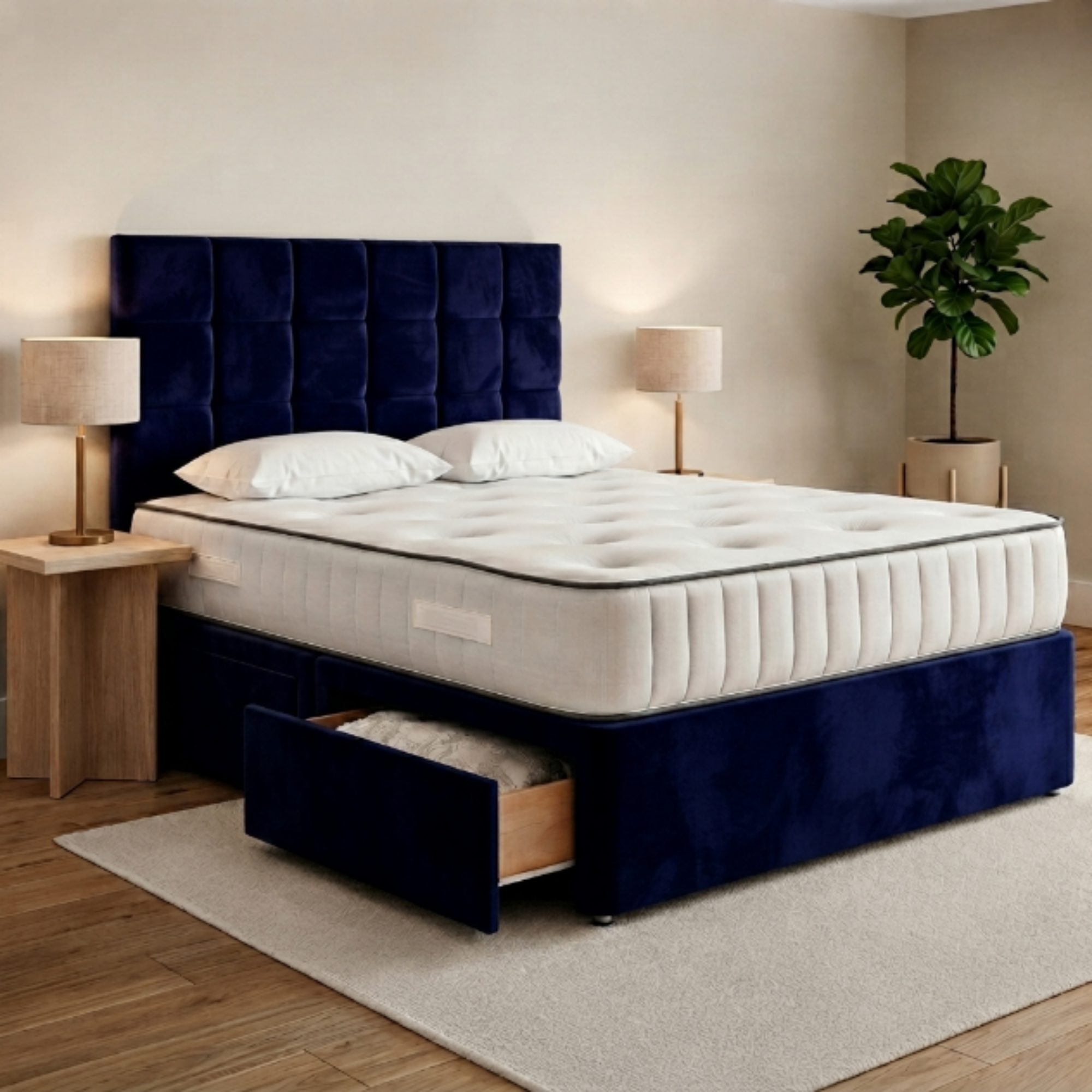 Square Panel Divan Bed