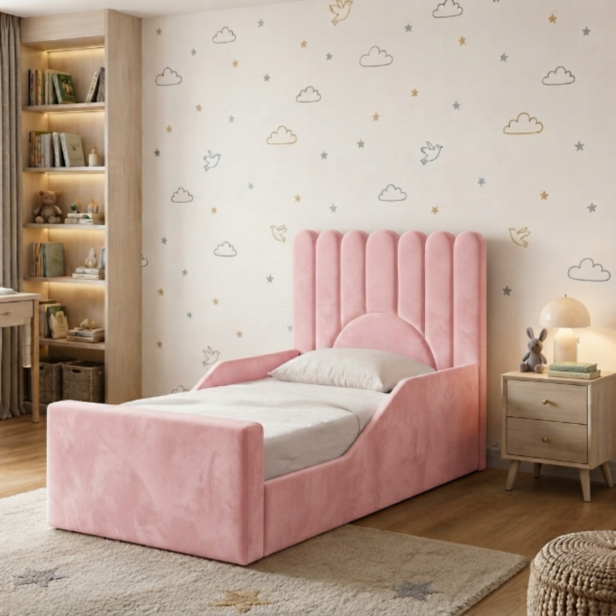 Sunburst Scalloped Ottoman Kids Bed