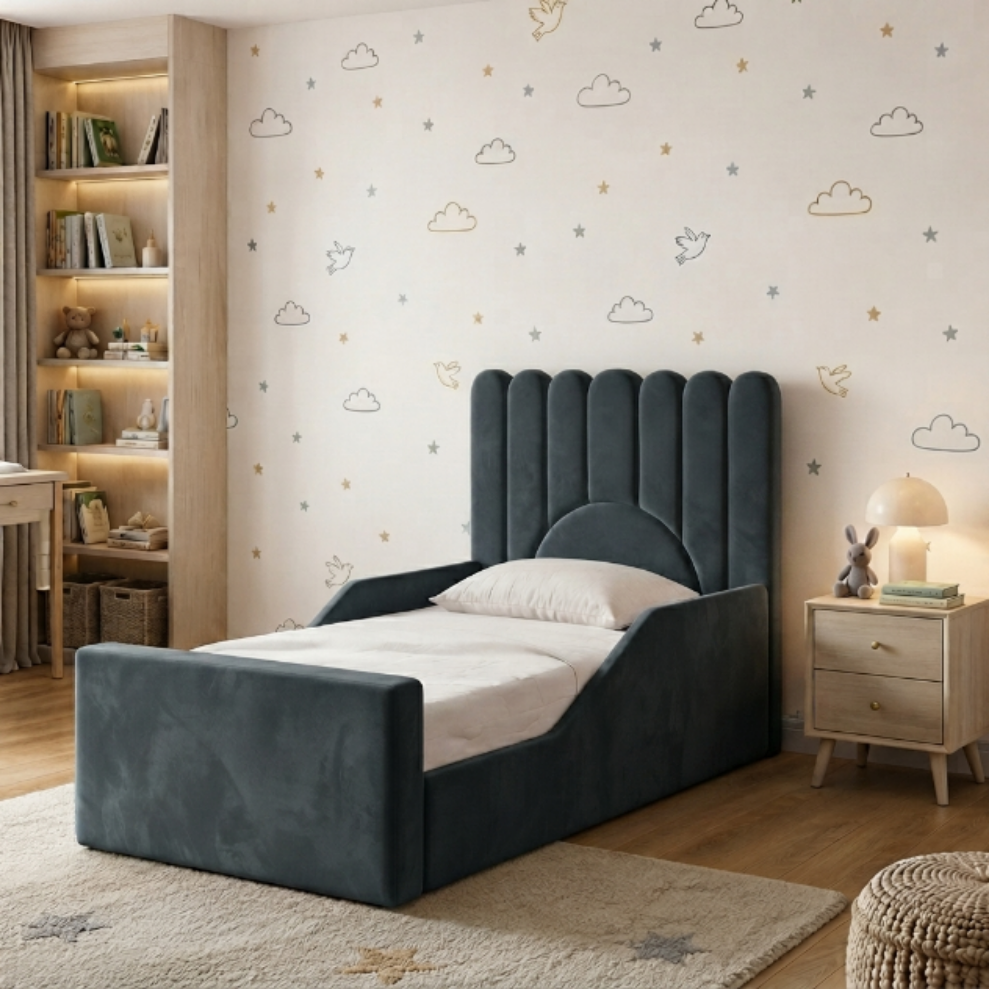 Sunburst Scalloped Ottoman Kids Bed