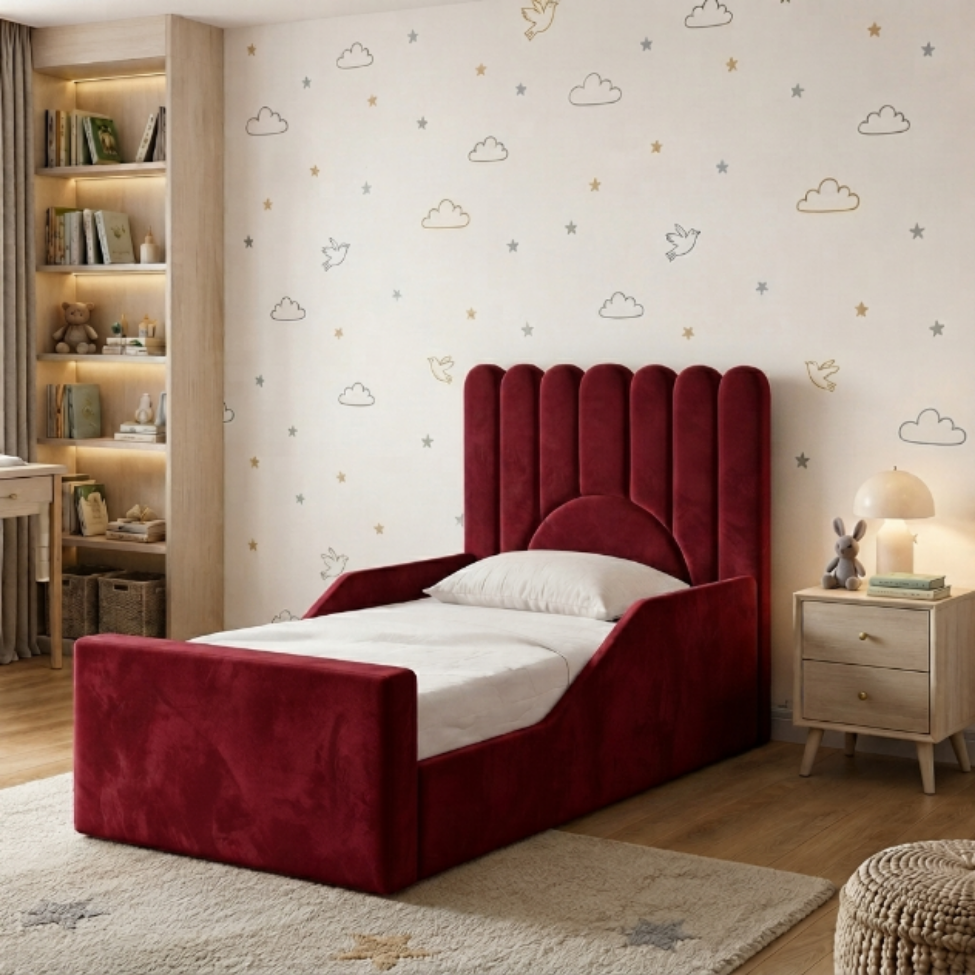 Sunburst Scalloped Ottoman Kids Bed