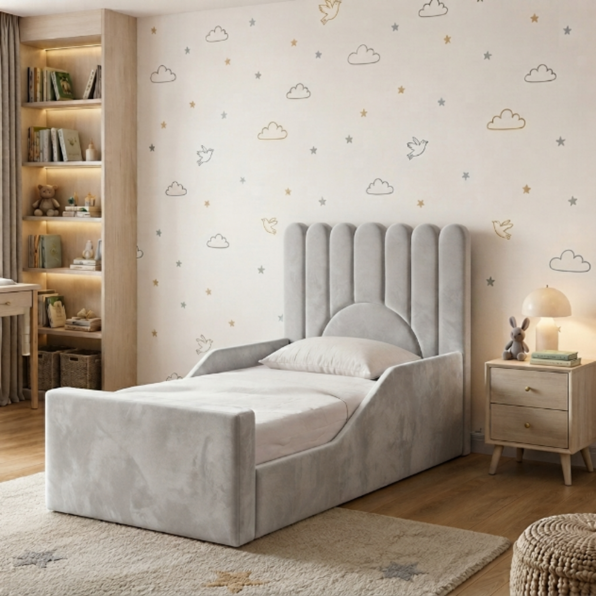 Sunburst Scalloped Ottoman Kids Bed