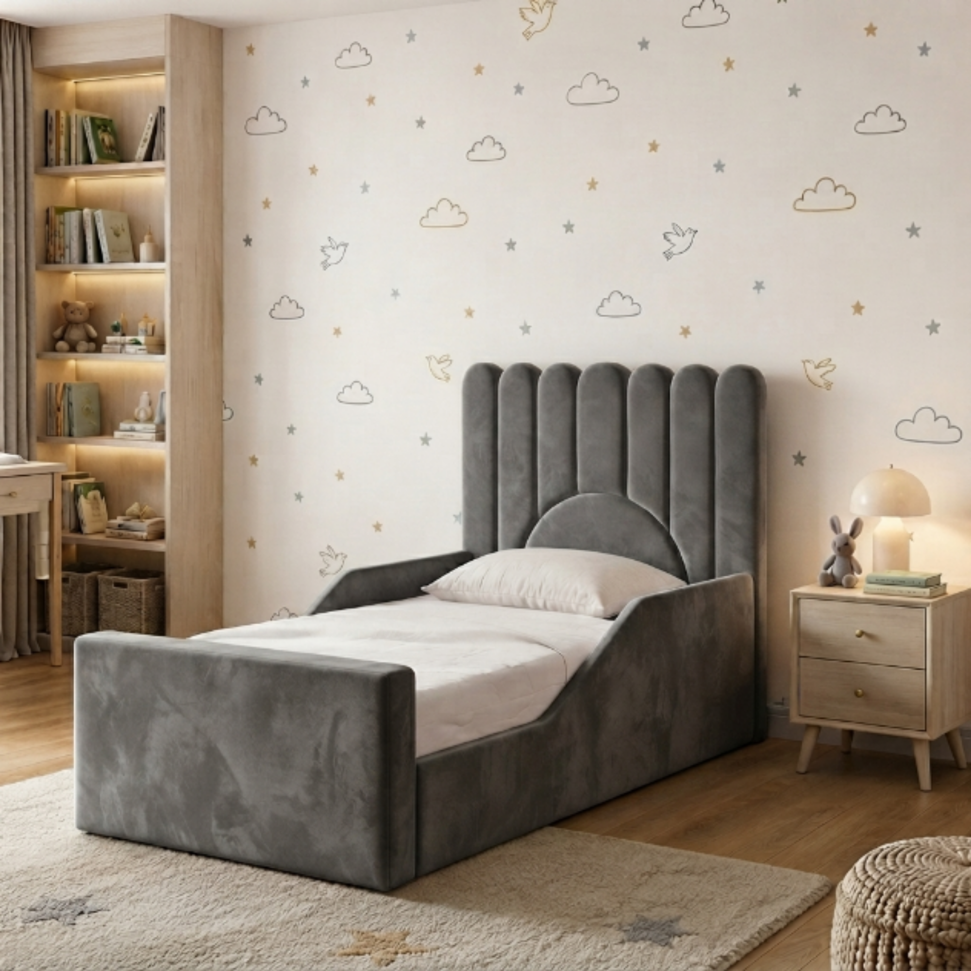Sunburst Scalloped Ottoman Kids Bed