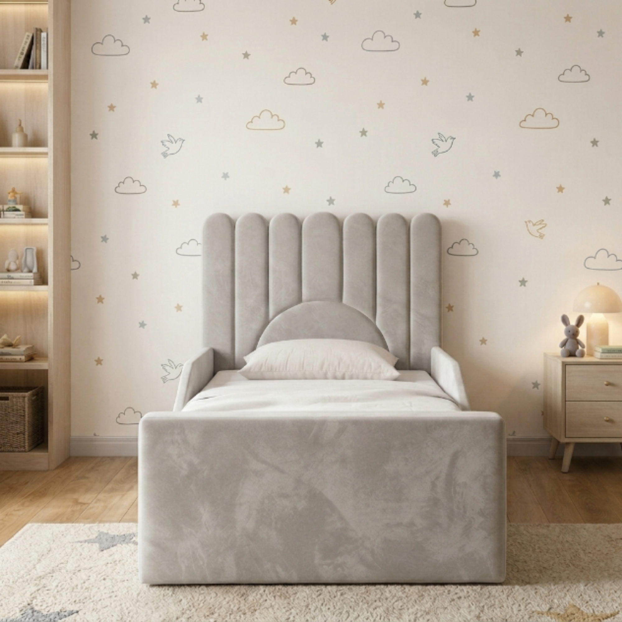 Sunburst Scalloped Ottoman Kids Bed