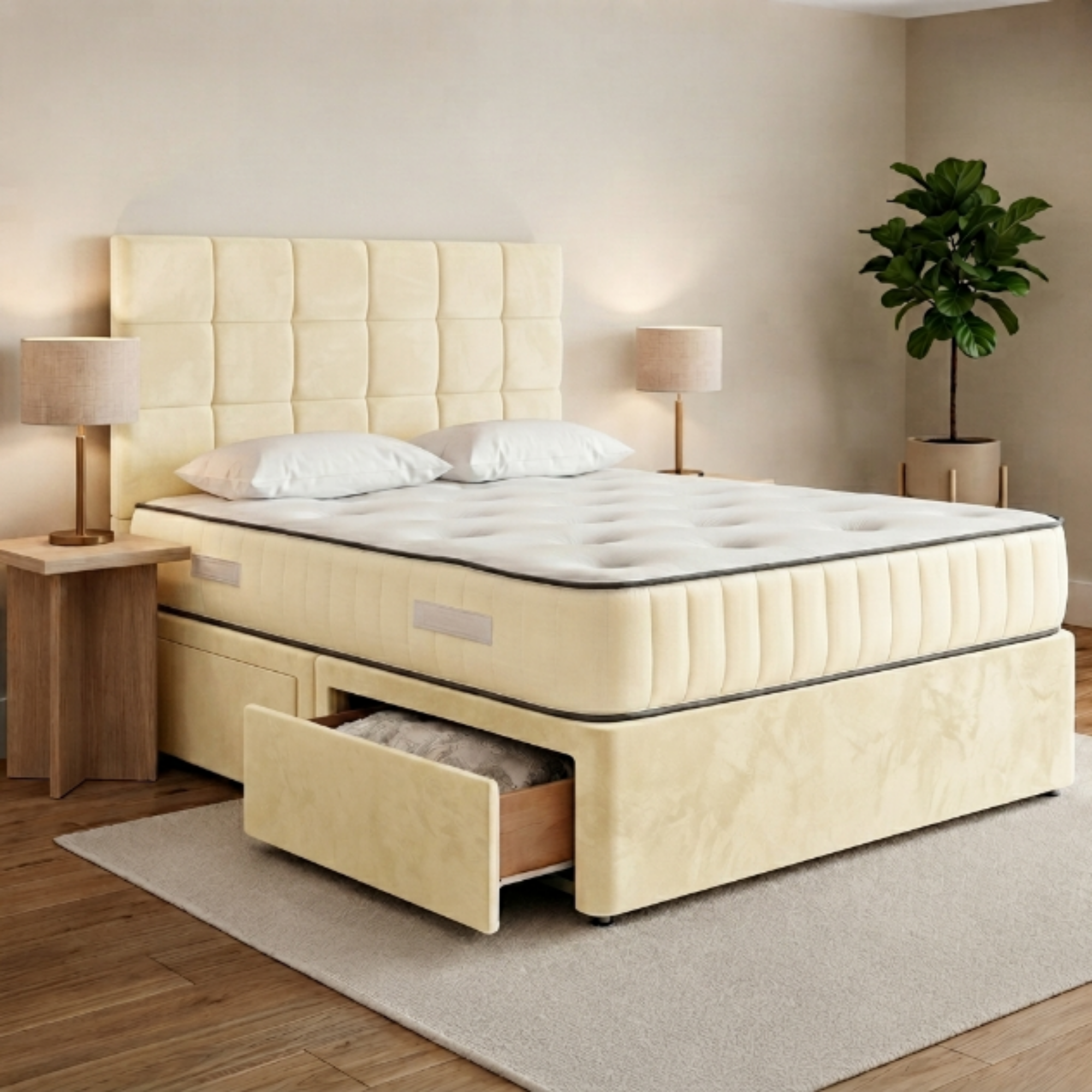 Square Panel Divan Bed