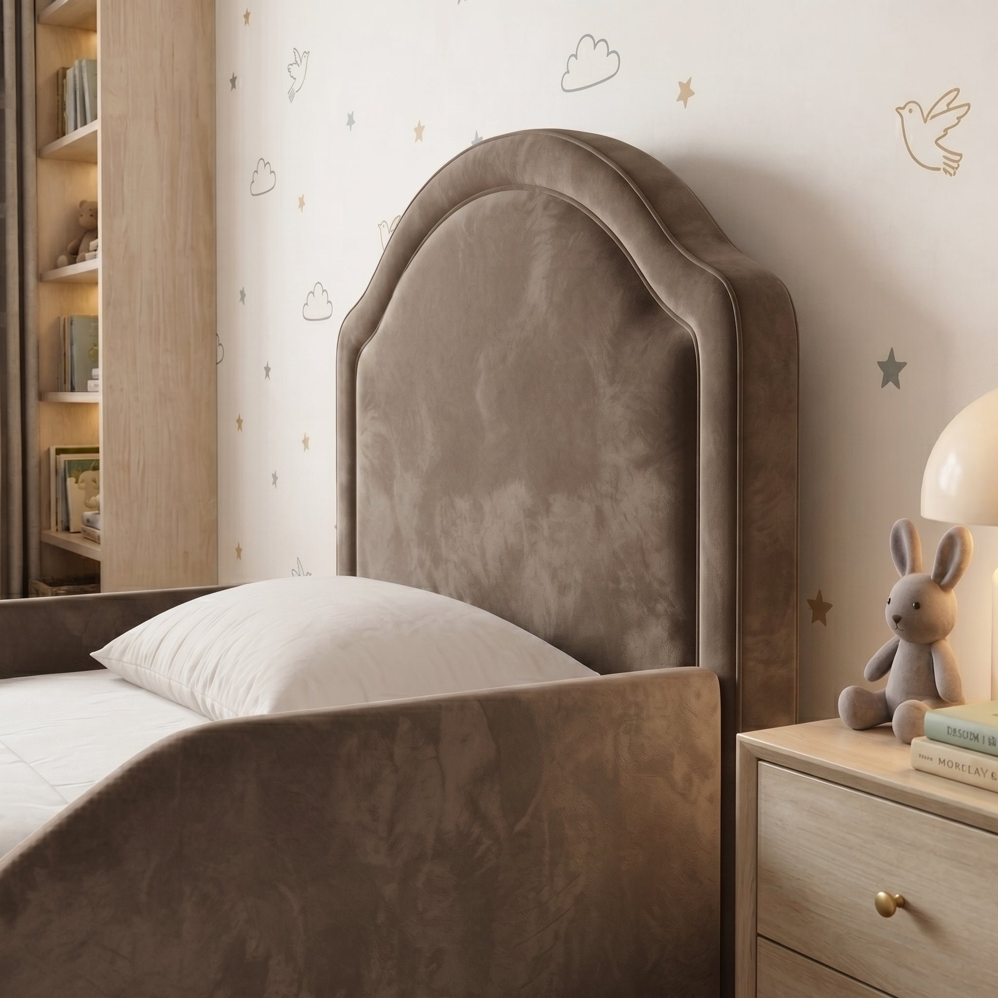 Arched Crown Ottoman Kids Bed