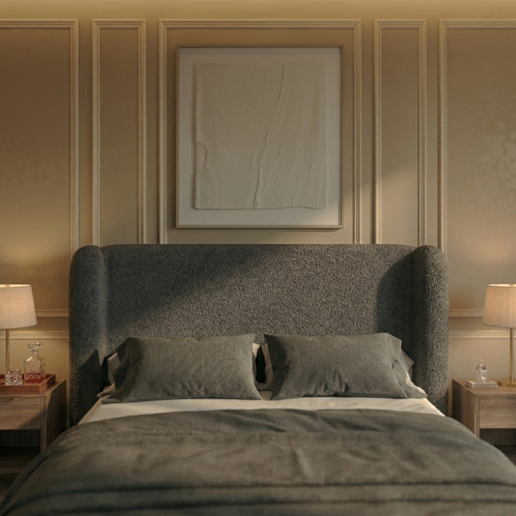 Nordic Teddy Bouclé Winged Bed