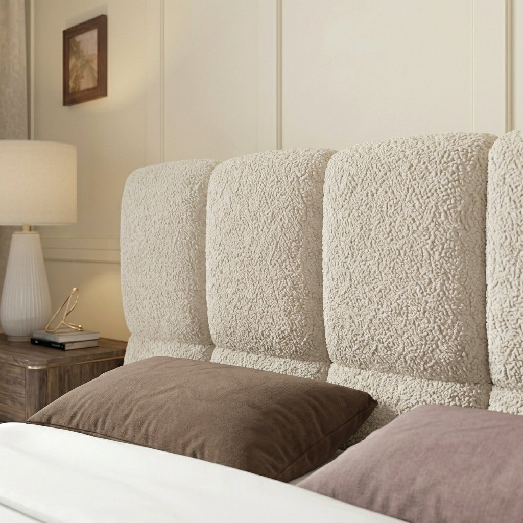 Orla Teddy Bouclé Sleigh Bed