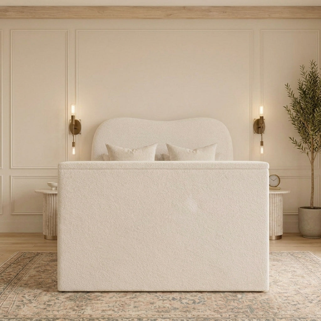 Aurora Bouclé TV Bed, front view