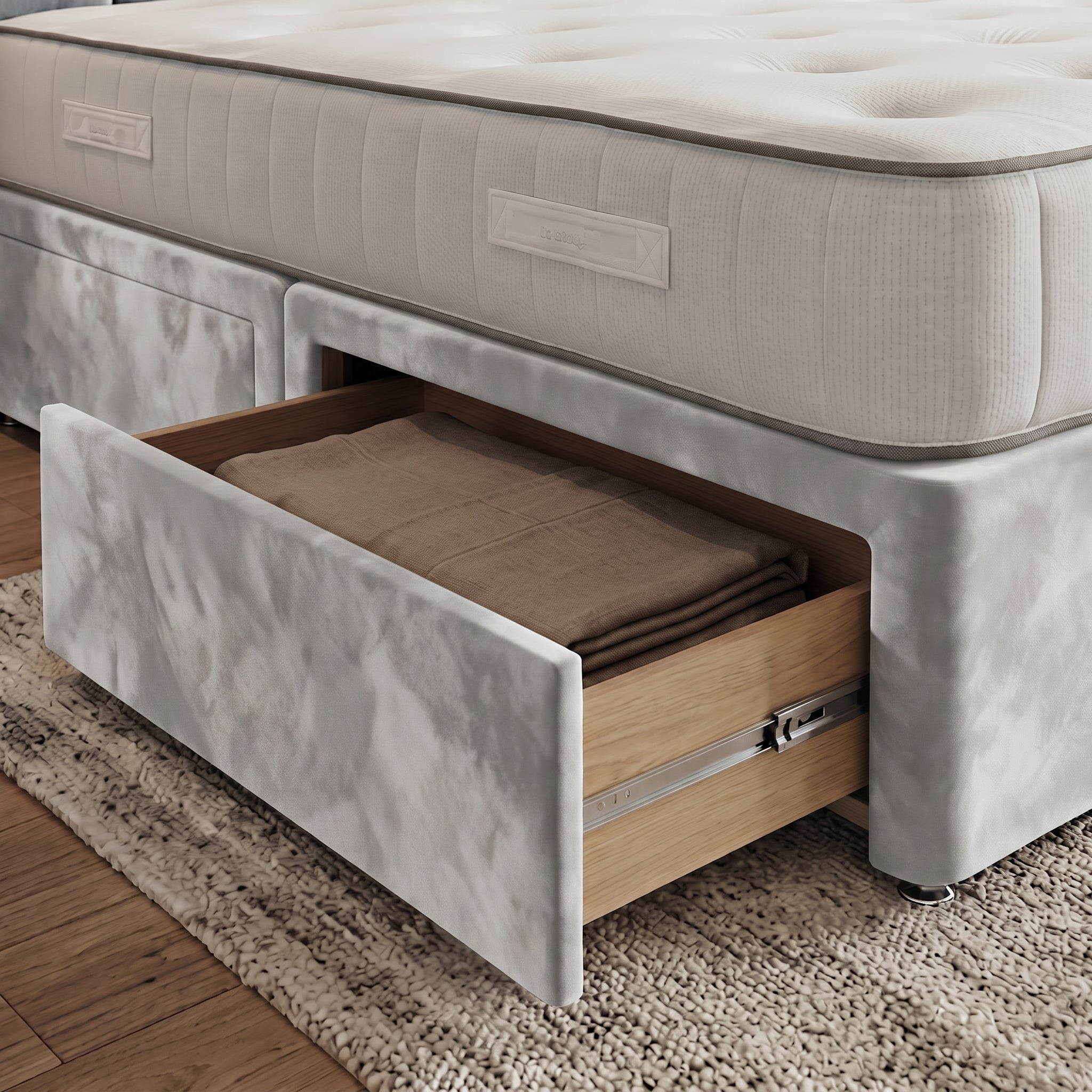 Button-Tufted Divan Bed