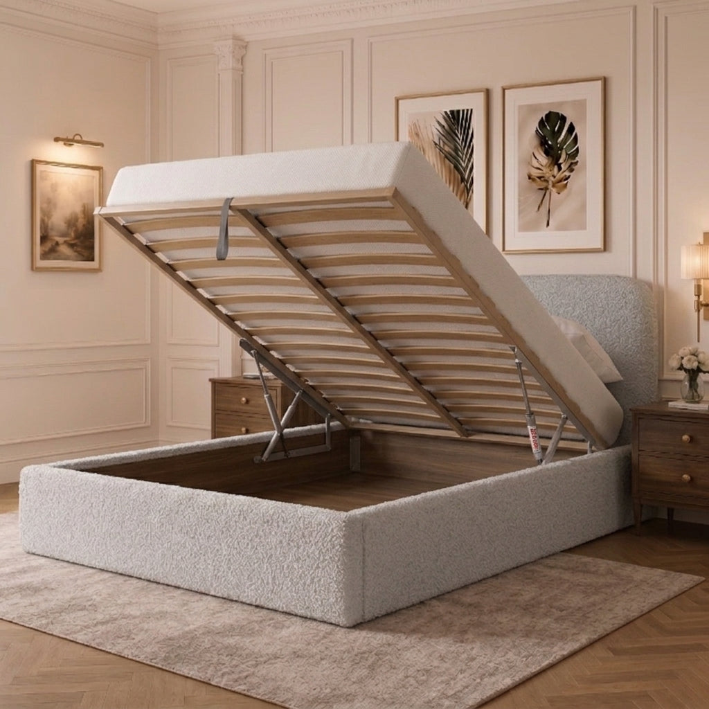 Rounded Teddy Bouclé Bed