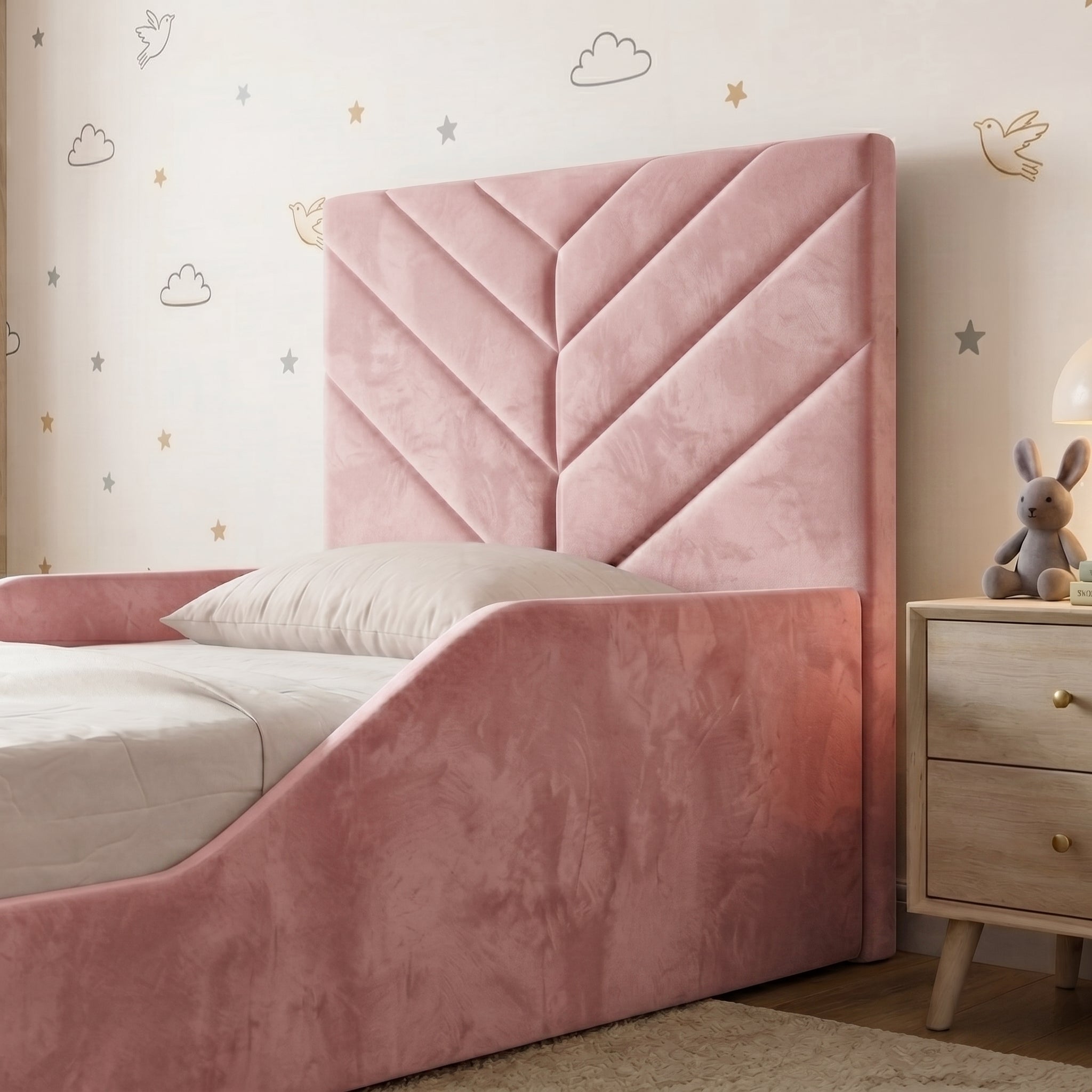 Chevron Panel Ottoman Kids Bed